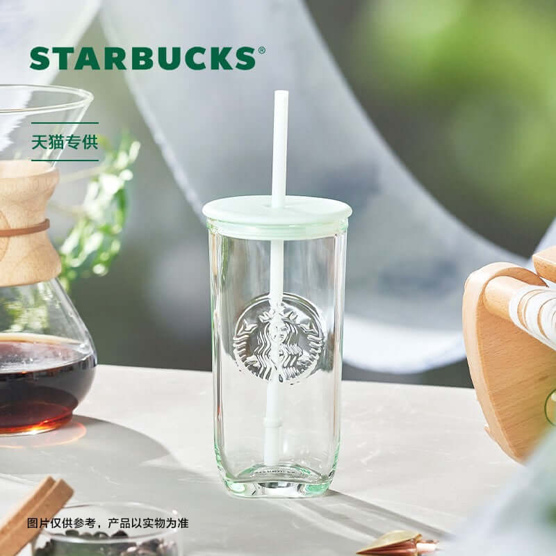Starbucks China 2024 Colorful summer mint triangle straw glass 473ml Starbucks loveinstarbucks
