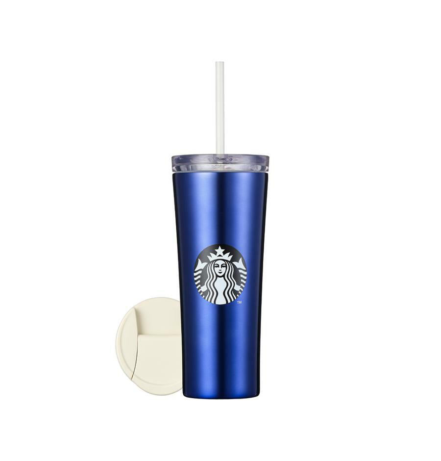 Starbucks Korea 2024 summer ocean blue straw cup 473ml double lids Starbucks loveinstarbucks
