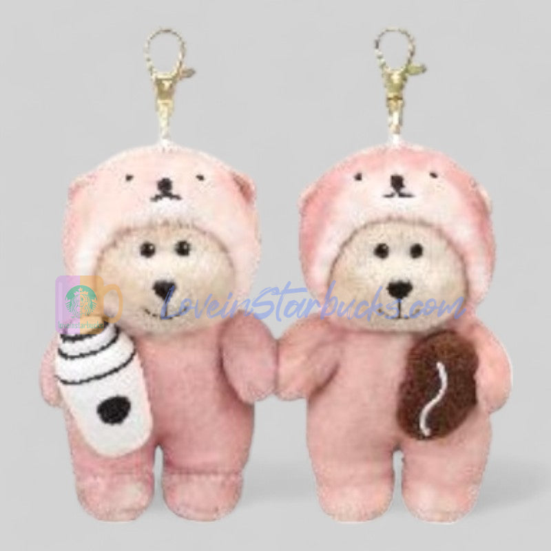 Starbucks Taiwan 2025 Valentine's Day Happy Bear keychains a set Starbucks loveinstarbucks