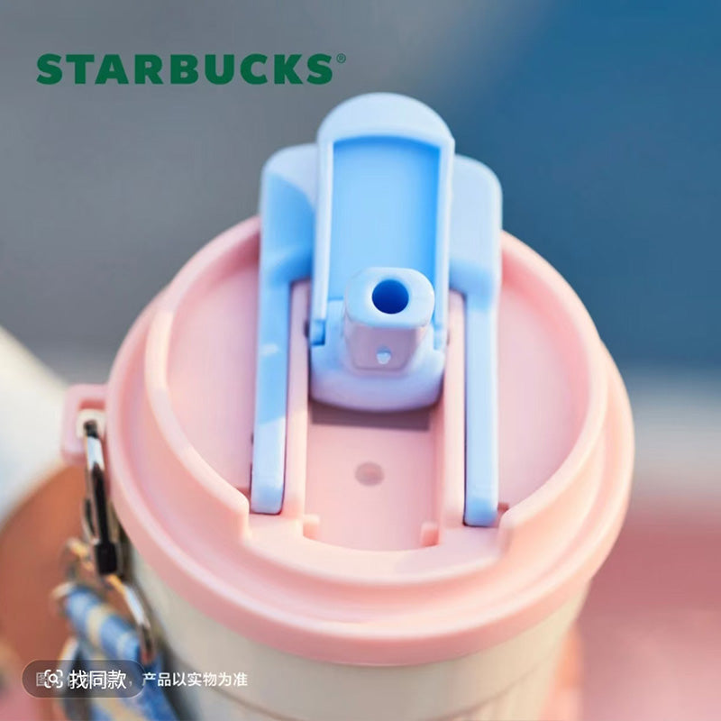 Starbucks China 2025 Colorful summer Series Pink and white double mouthed stainless steel cup 470ml