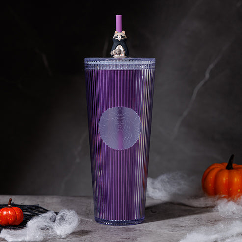 Starbucks Taiwan 2024 Halloween series GIDT stipe plastic straw cup 710ml 24oz Starbucks loveinstarbucks