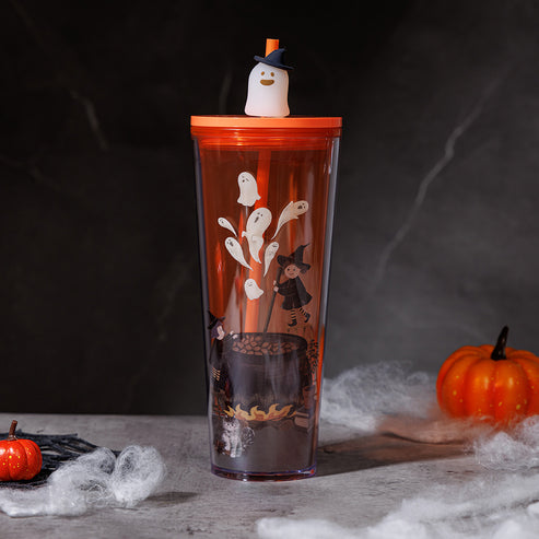Starbucks Taiwan 2024 Halloween series orange glow in the dark straw cup 24oz Starbucks loveinstarbucks