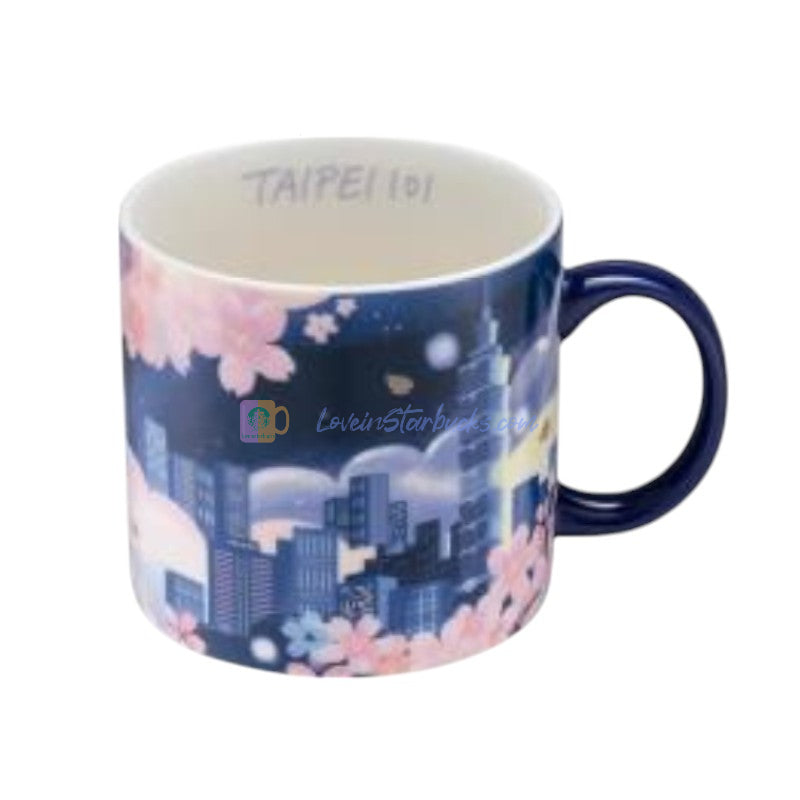 Starbucks Taiwan 2025 Sakura series Night Sakura Ceramic Mug 414ml