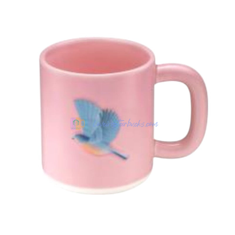 Starbucks Taiwan 2025 Sakura series cherry blossom colored bird ceramic mug 473ml