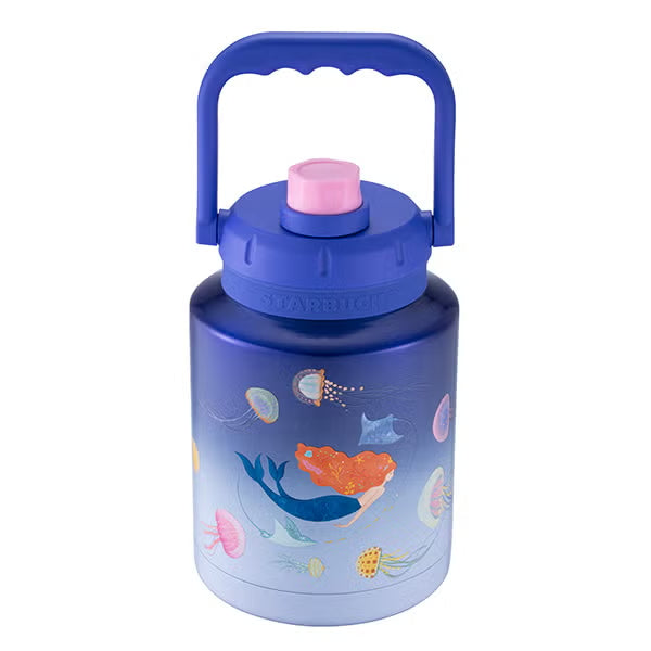 Taiwan Starbucks 2025 Ocean Siren series Blue Stainless Steel Kettle 1035ml