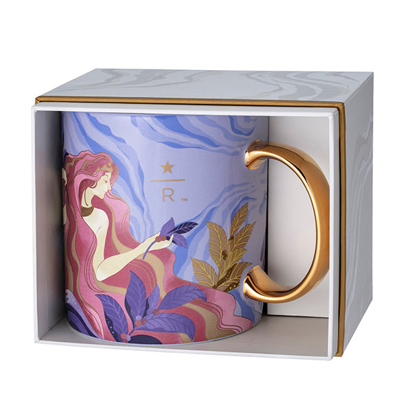 Starbucks Taiwan 2025 Collection Dream PLAZA Series Mermaid-Gold mug 16oz