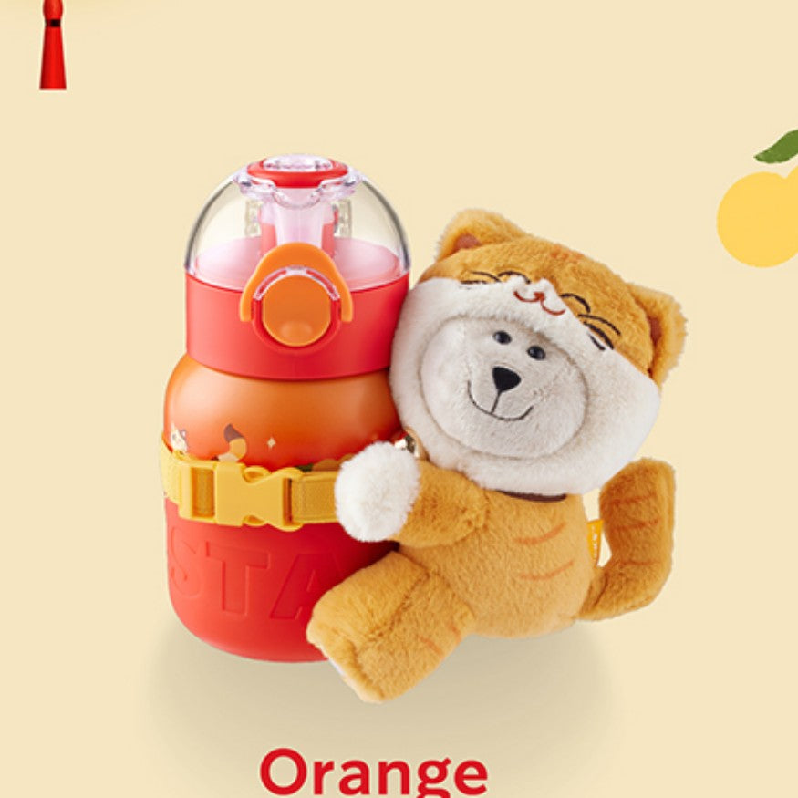 Starbucks Thailand 2026 New Year Fortune series Orange Stainless steel Tumbler cup 12oz with Cat Plush