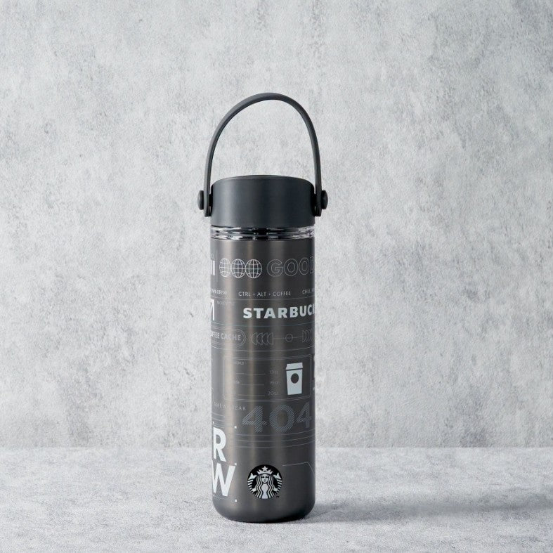 Starbucks Vietnam 2026 WIREFRAME FUTURISM series black handle stainless steel cup