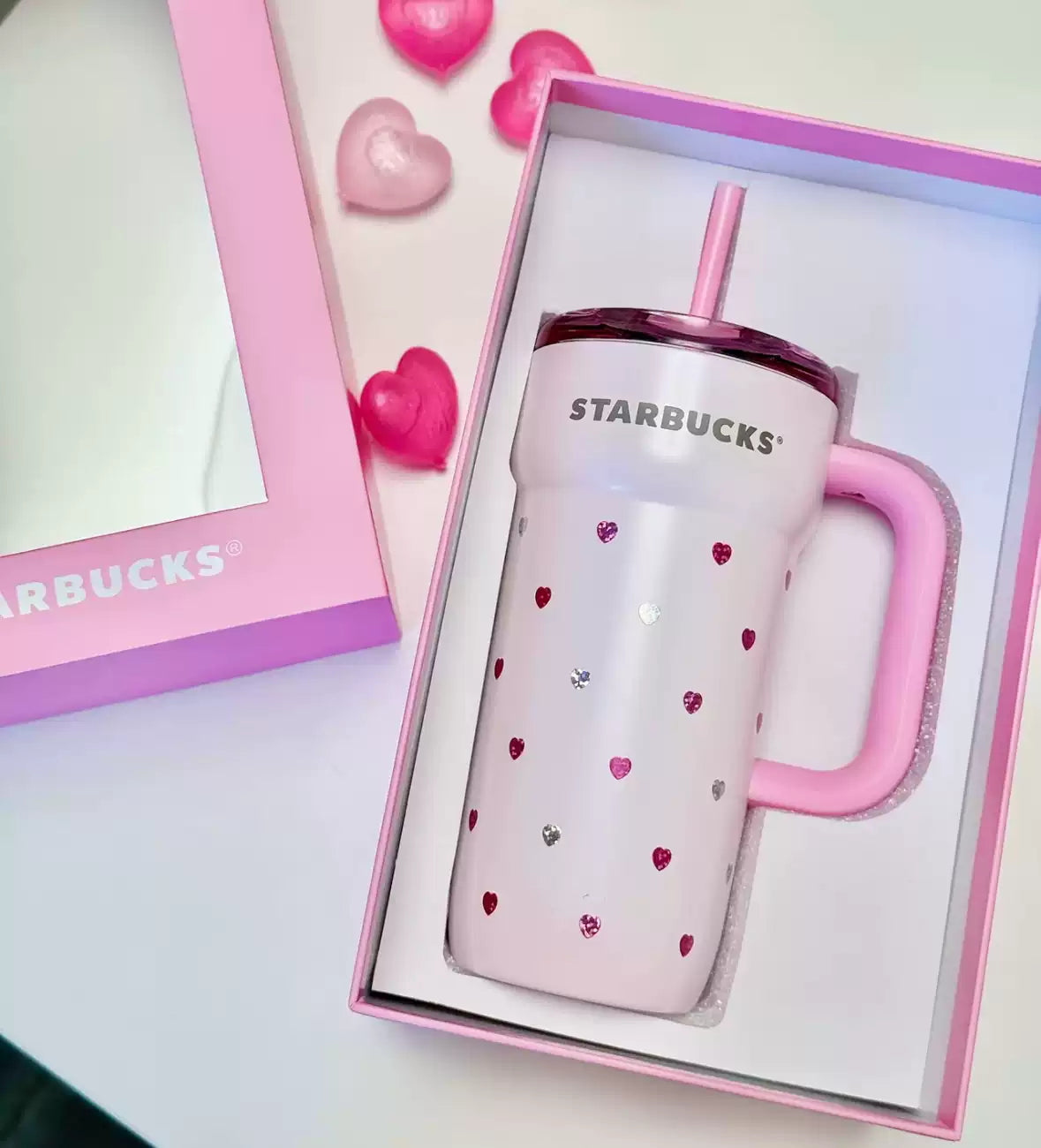 Starbucks China 2026 Love Printed Stainless Steel Straw Cup 670ml