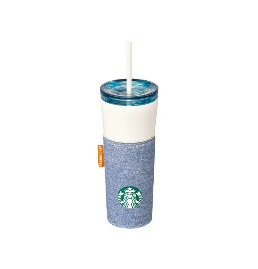 Starbucks Korea 2026 Summer Heat Series Denim Blue Straw Cup 473ml 16.65oz
