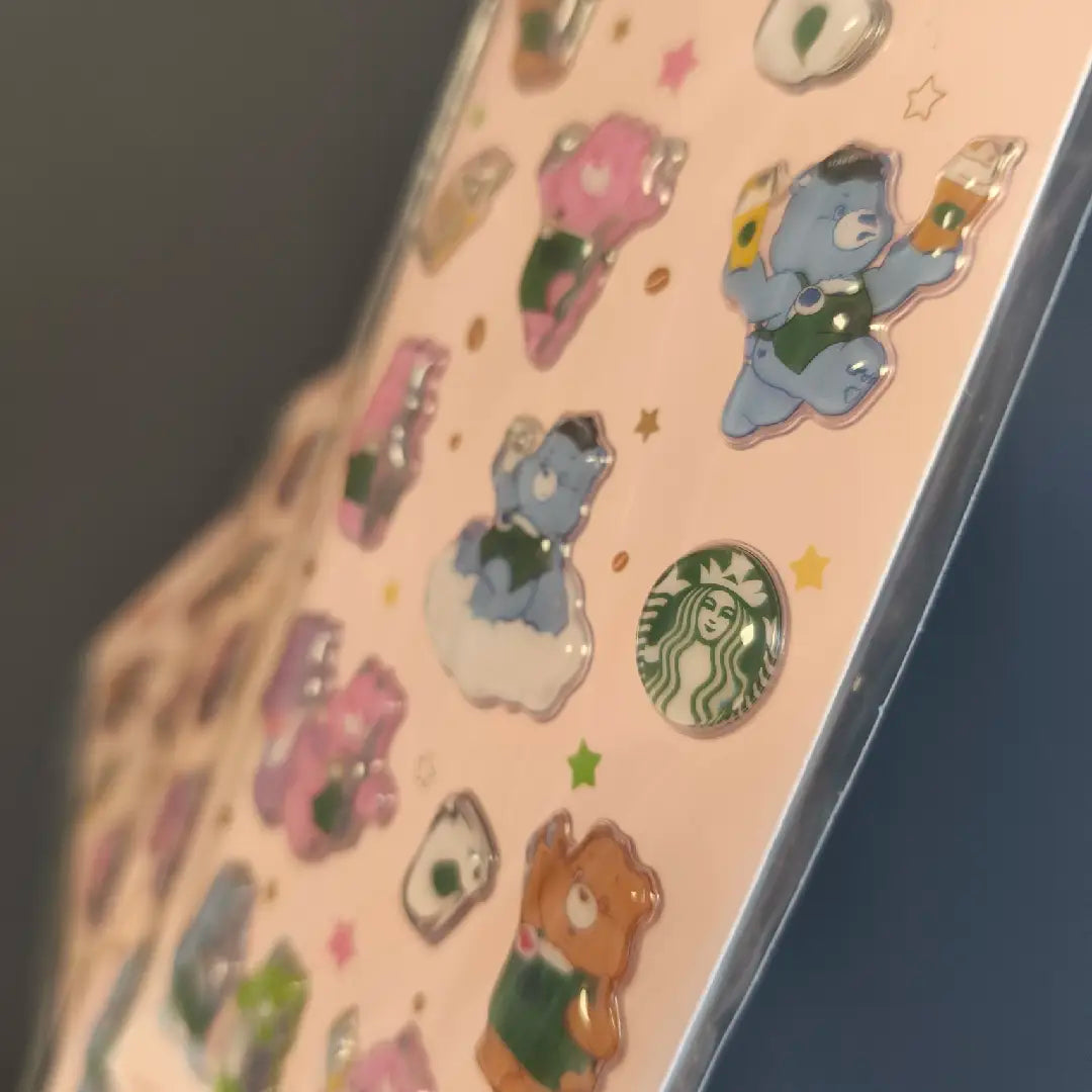 Starbucks Taiwan Care Bears Epoxy Resin Stickers 25 Pieces