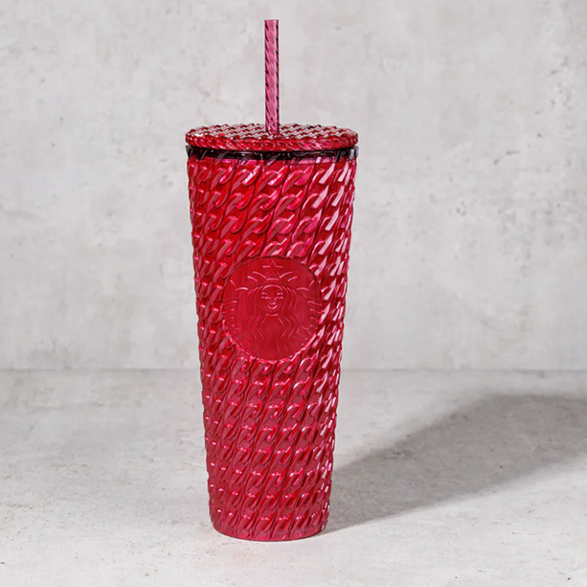 Starbucks Hong Kong 2024 Glittery Collection Red plastic straw cup 24oz Starbucks loveinstarbucks