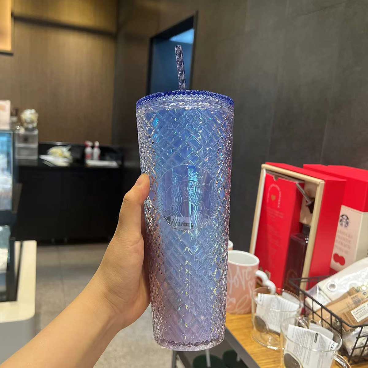 Starbucks 2023 KR summer 2 series- #10 Gradient Blue jeweled cold cup 24oz  Starbucks loveinstarbucks