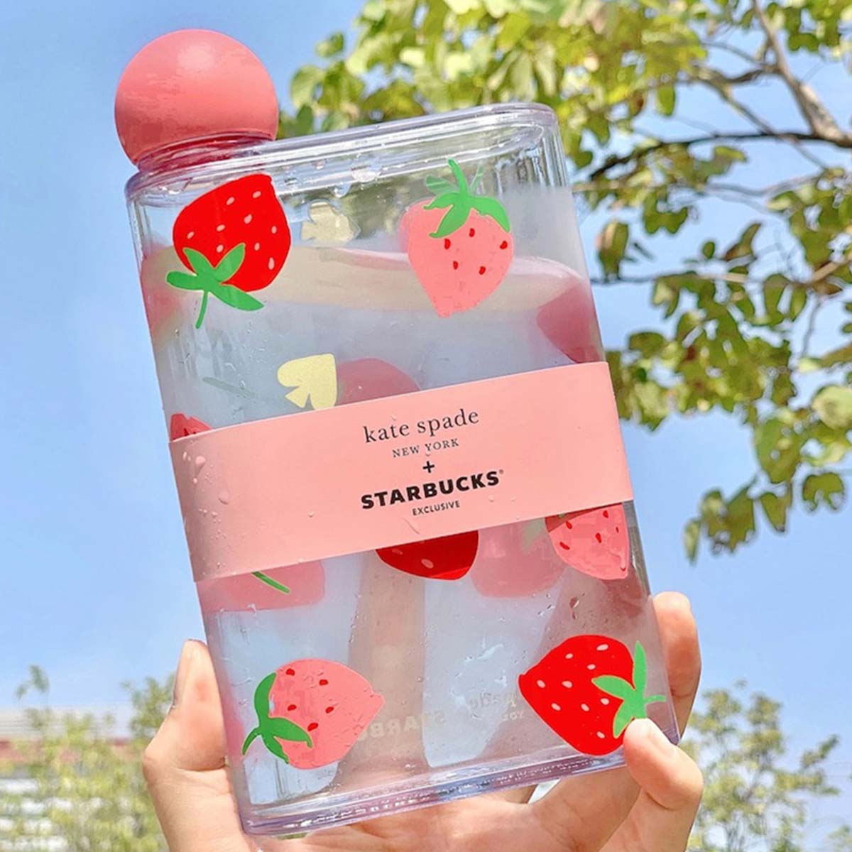 kate spade + STARBUCKS 水筒 Starbucks Kate spade co-branded Strawberry Plastic Cold Water