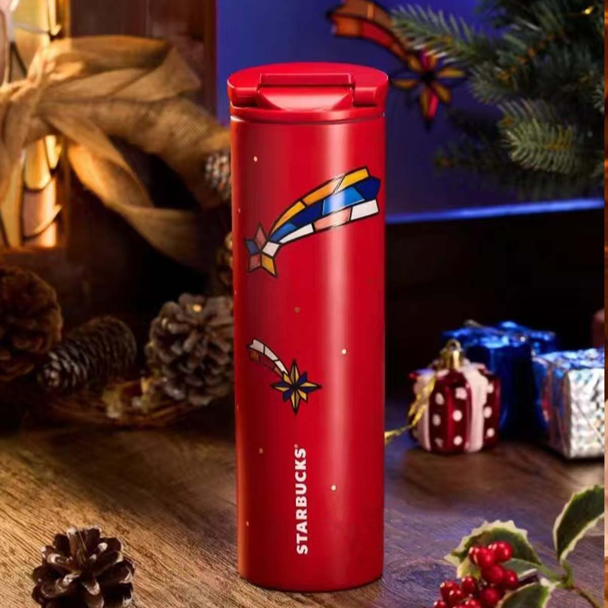 Starbucks China 2024 Christmas Colorful Kaleidoscope Series Stainless steel cup 473ml Starbucks loveinstarbucks
