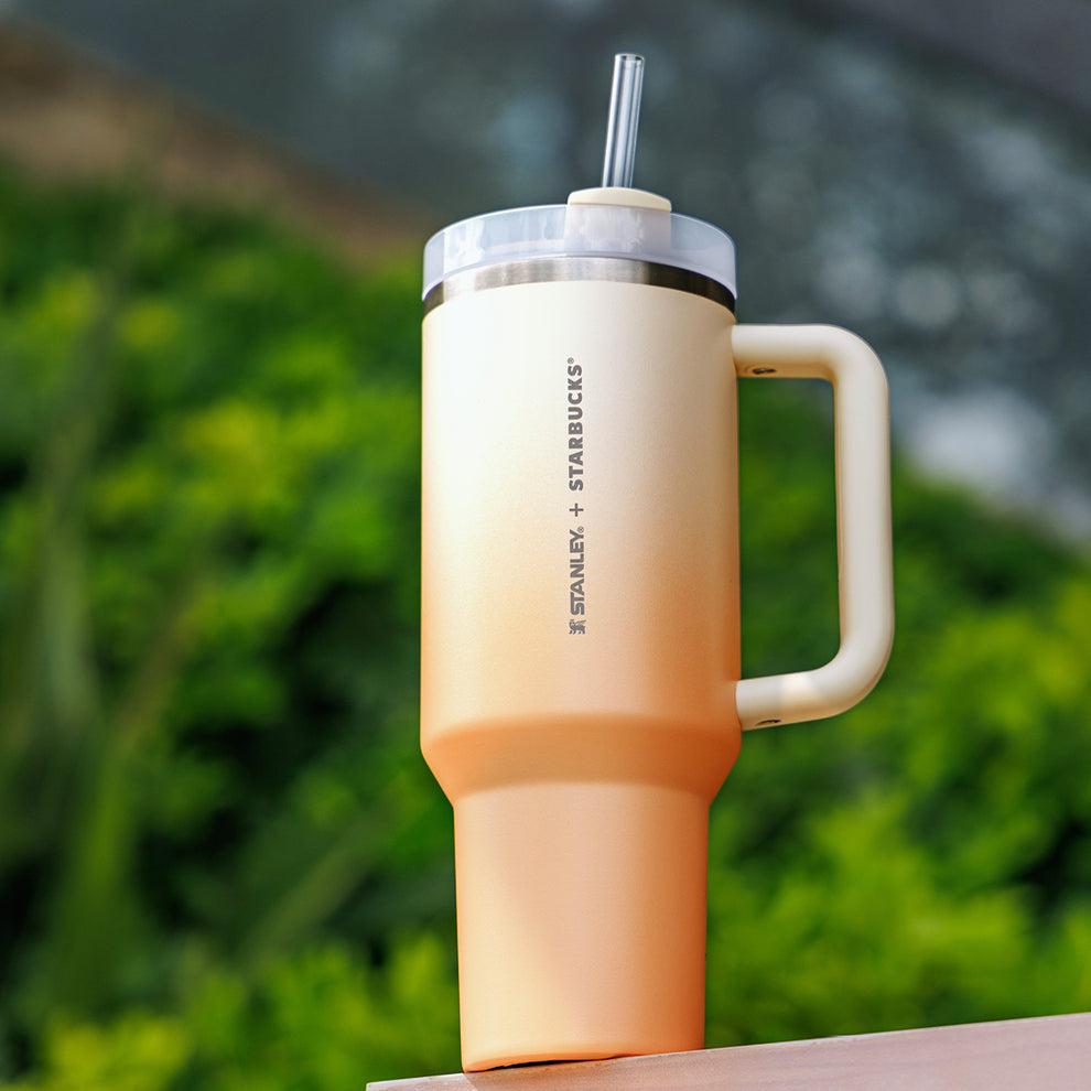 Starbucks and Stanley co-brand Peach Stainless Steel Quencher Tumblers cup 40oz Starbucks loveinstarbucks