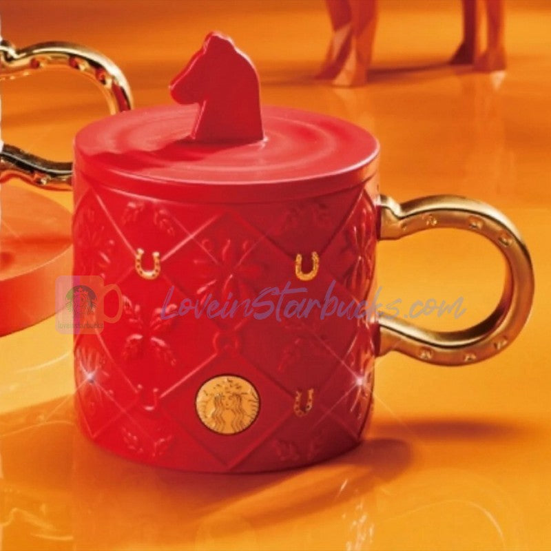 Starbucks China 2026 Year of the Horse series Horseshoe Handle Mug Red 400ml 14.08oz