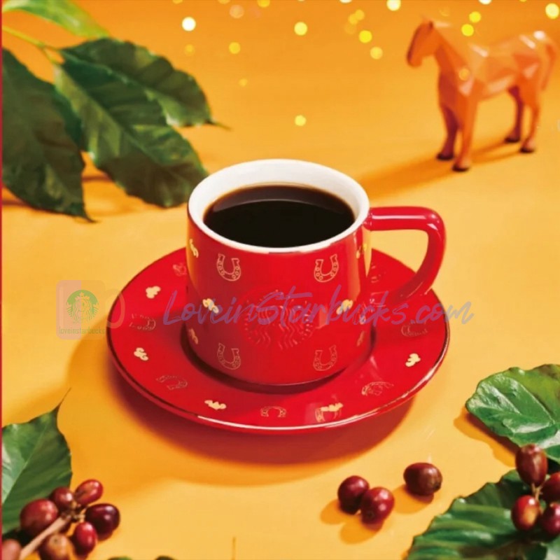 Starbucks China 2026 Year of the Horse series Horseshoe Shape Cup and Saucer Set 240ml 8.45oz