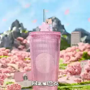Starbucks China 2025 Sakura Series Plastic straw 710ml 24.99oz