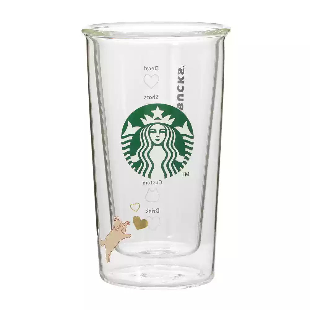 Starbucks Japan 2025 Valentine's Day transparent double-layer heat-resistant glass cup 355ml Starbucks loveinstarbucks