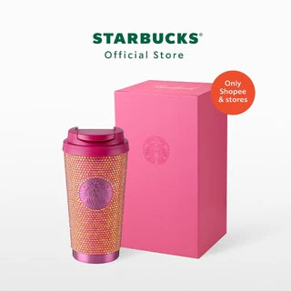 Starbucks Thailand 2026 Valentine's Day series Stainless Steel Bling Ruby Pink Rhinestone Tumbler 16oz -read details