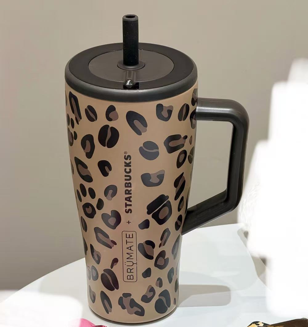 Starbucks China 2026 Leopard Print Series Brumante Stainless Steel Straw Cup 30oz