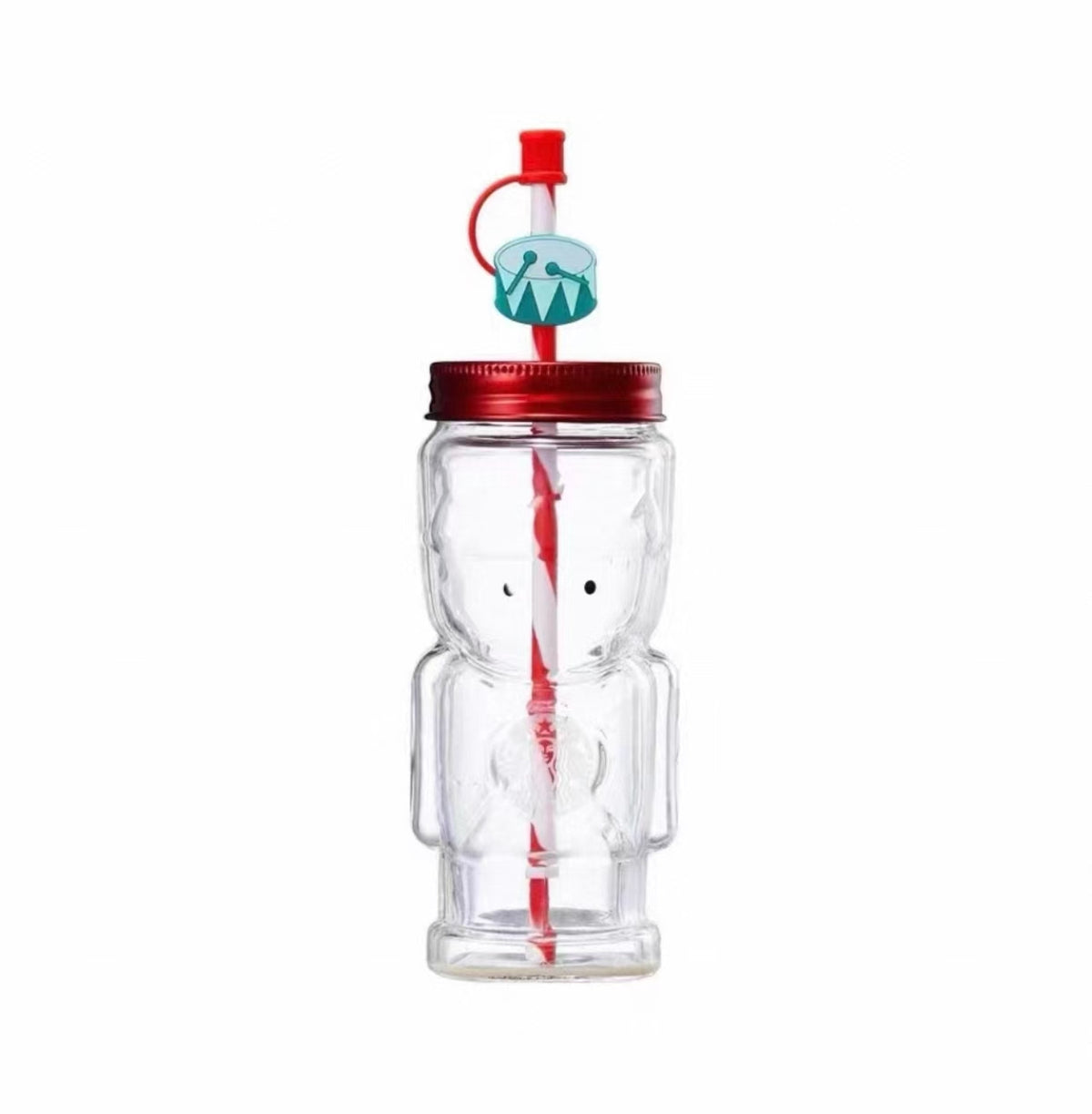 Starbucks Korea Red Straw Soldier Glass
