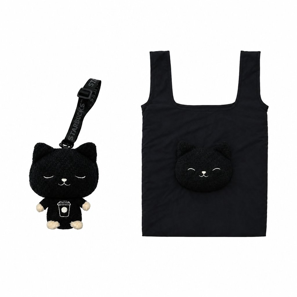 Starbucks Taiwan 2026 Halloween Series Black Cat Dress-Up Portable Storage Pouch