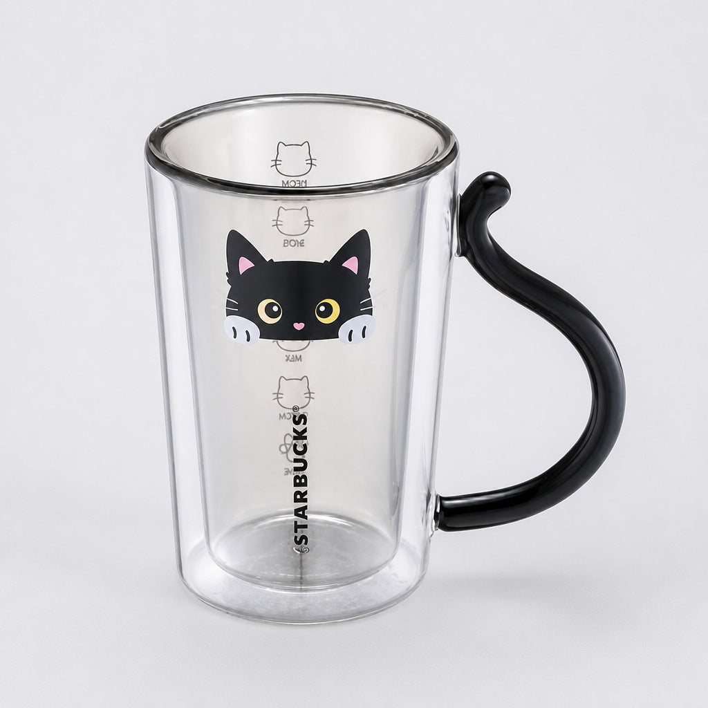Starbucks Taiwan 2026 Halloween Series Night Eye Black Cat Double Wall Glass Cup 355ml 12.49oz