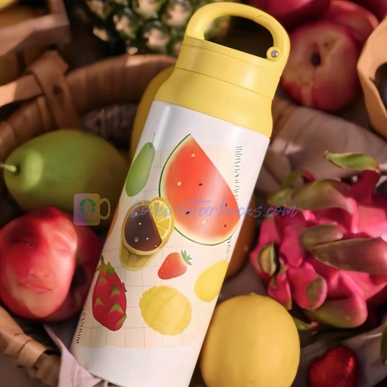 Starbucks China 2025 Fruit Romance series hanlde Stainless Steel Cup 600ml