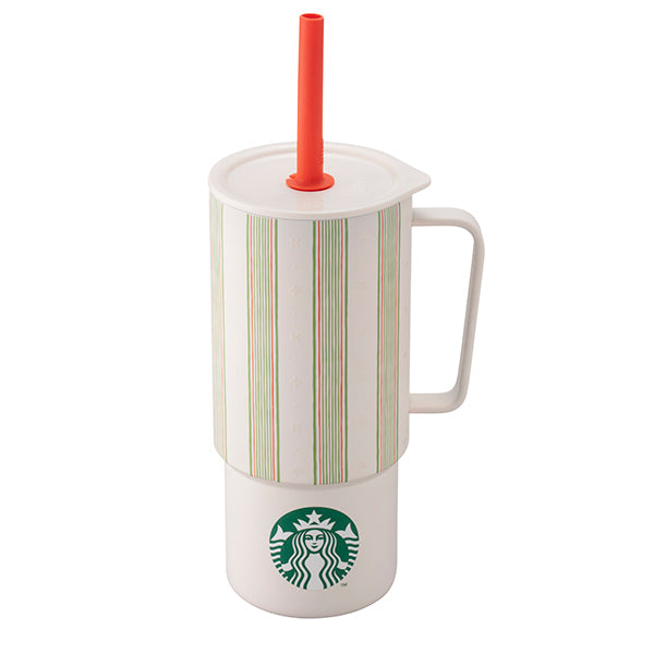 Starbucks Taiwan 2026 Summer season2 series striped stainless steel straw handle cup