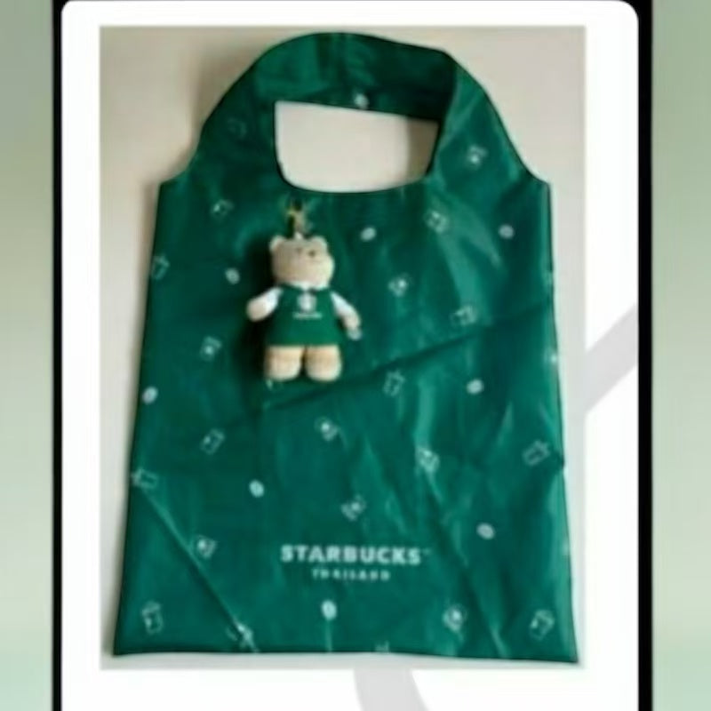 Starbucks Thailand 2026 Green bag and Bearista Bear keychain