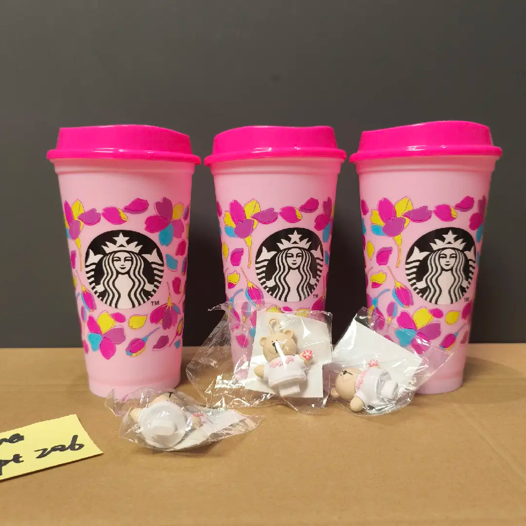 Starbucks Japan Reusable Cup Set of 3 with Toppers