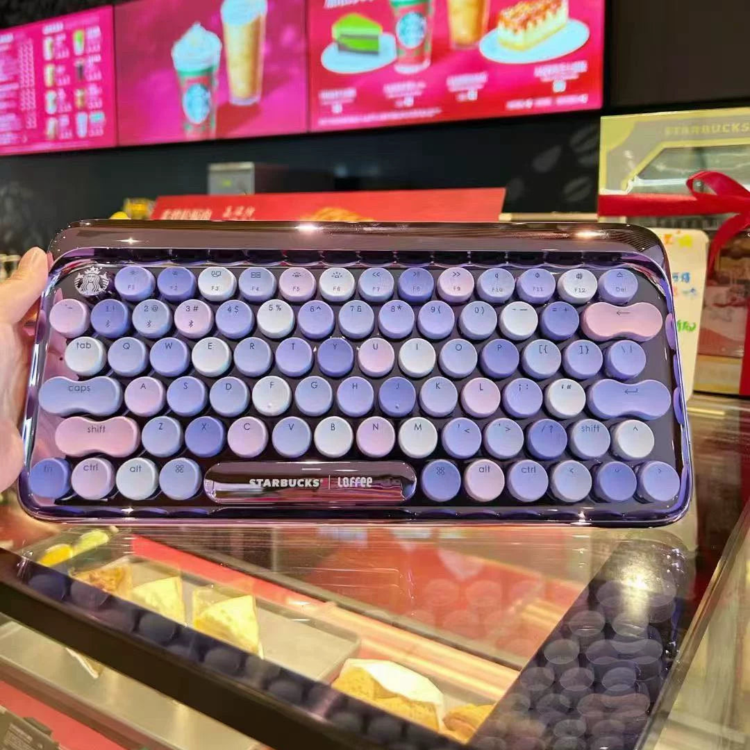 Starbucks Lofree co-branded mechanical keyboard lavender purple keyboard