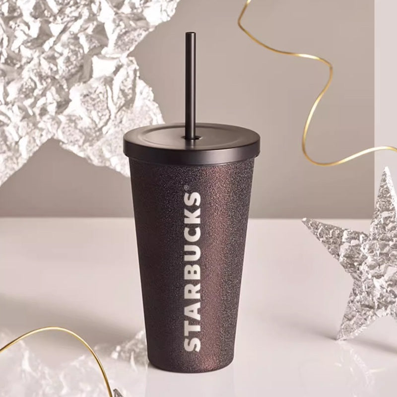 Starbucks Tumblers China 2023 online Coffee Treasure series Flowing gold stainless steel straw cup 550ml loveinstarbucks loveinstarbucks