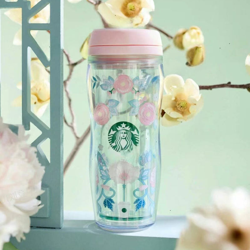 Starbucks China 2025 Spring Flower Series Plastic Cup 355ml