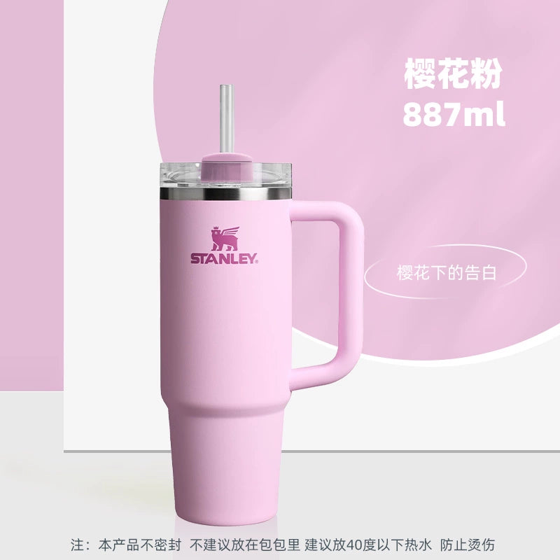 Stanley China 2025 Sakura Pink Stainless steel straw cup 887ml 30oz
