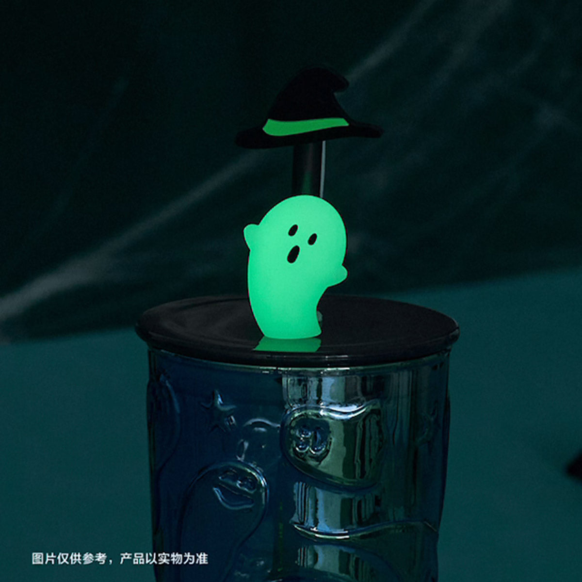 Starbucks China 2024 Halloween Green Ghost Glass Straw Cup 550ml (18oz) with GIDT Stopper â?Limited Edition Starbucks loveinstarbucks