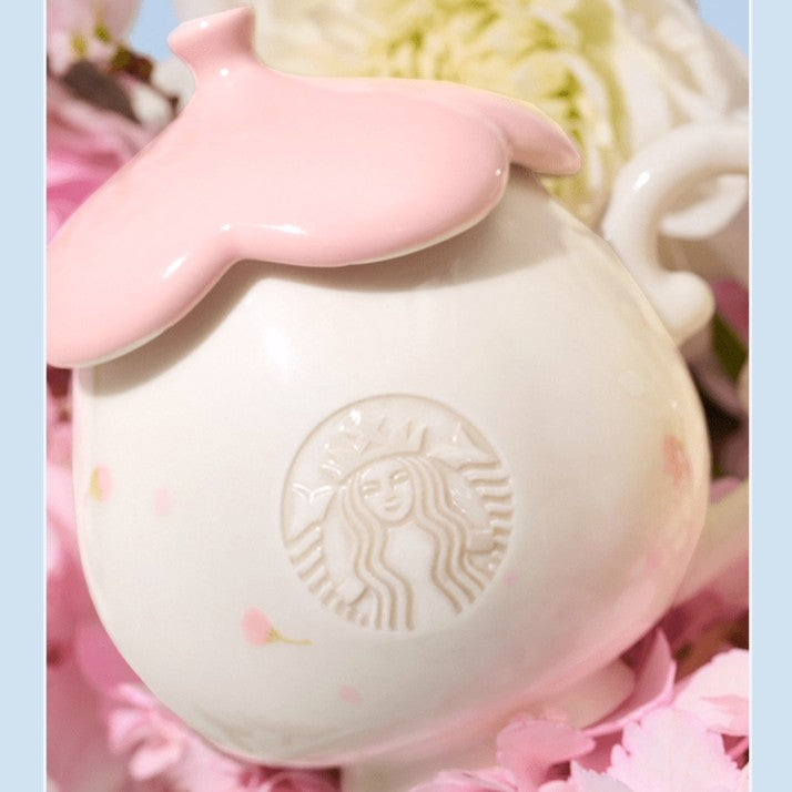 Starbucks China 2025 Sakura online series White mug with lid 355ml 12.49oz