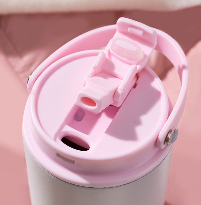 Starbucks China 2025 Sakura online series pink/purple/gray Double drinking spout stainless steel straw cup
