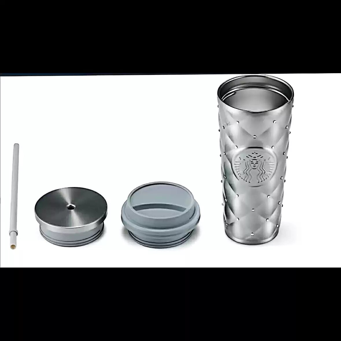 Starbucks China 2025 Snowlit Wonderland series Ice Blue Sparkling Diamond Pattern Insulated cup - read details