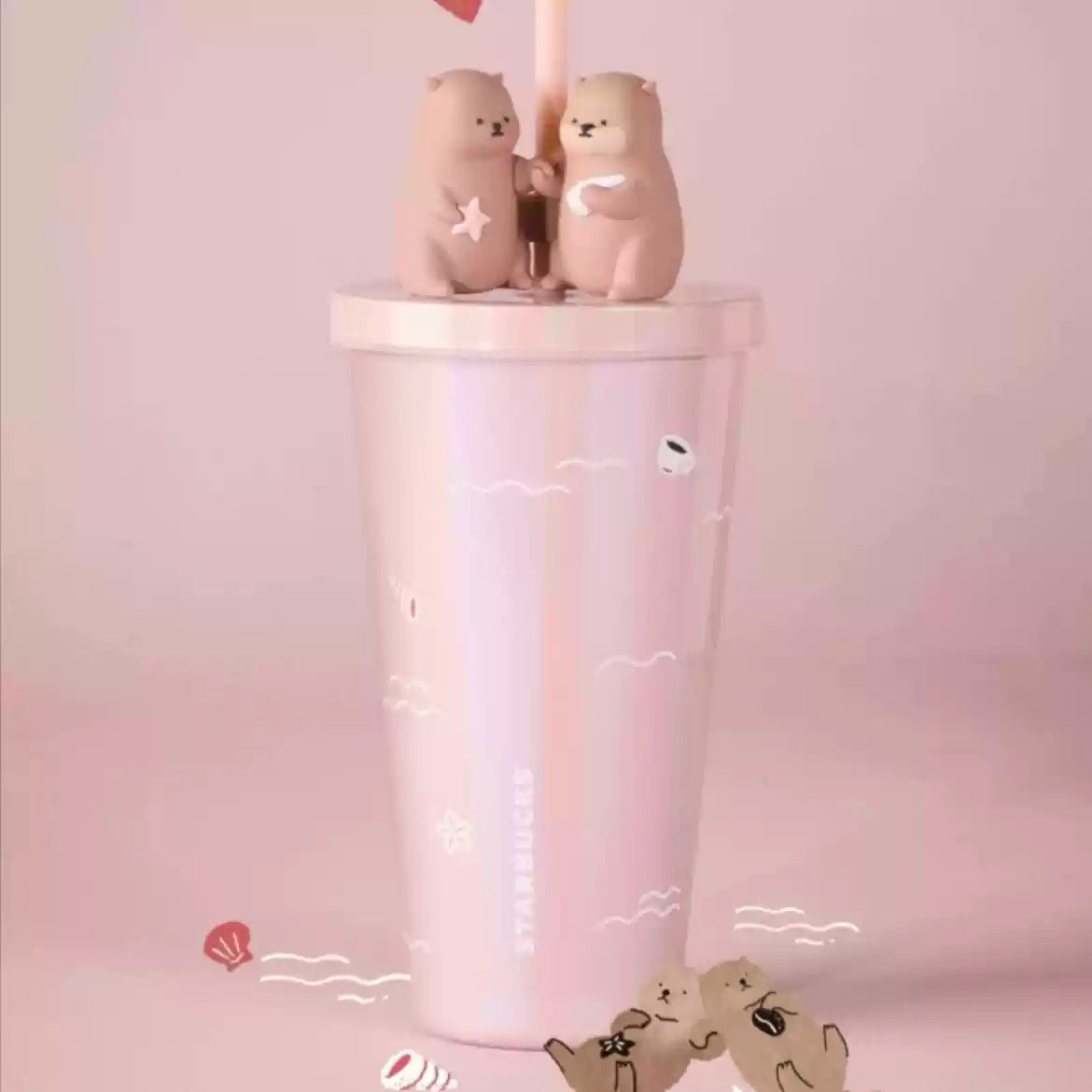 Starbucks China 2025 Valentine's Day Stainless Steel Straw Cup 550ml Starbucks loveinstarbucks