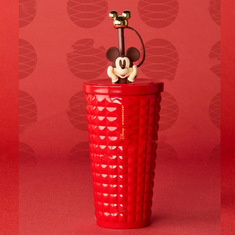 Starbucks China and Disney co-branded Mickey Mouse Celebration Series Red stainless steel straw cup 580ml 20oz Starbucks loveinstarbucks