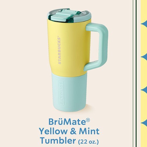 Starbucks Aisa 2026 BRUMATE cobrand series yellow mint Tumber 22oz