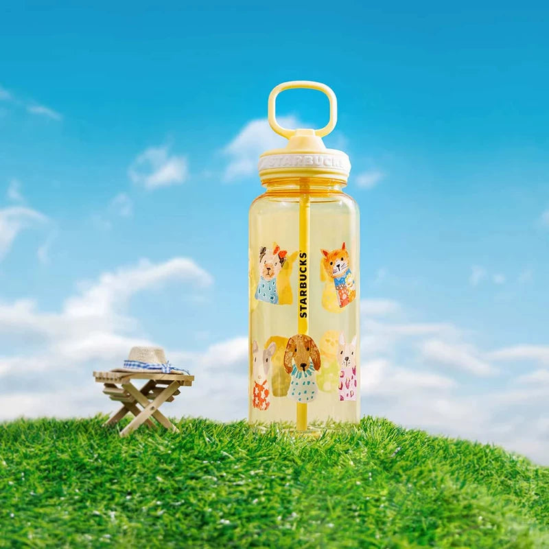 Starbucks Asia 2025 dog series Plastic water bottle 946ml 33.29oz