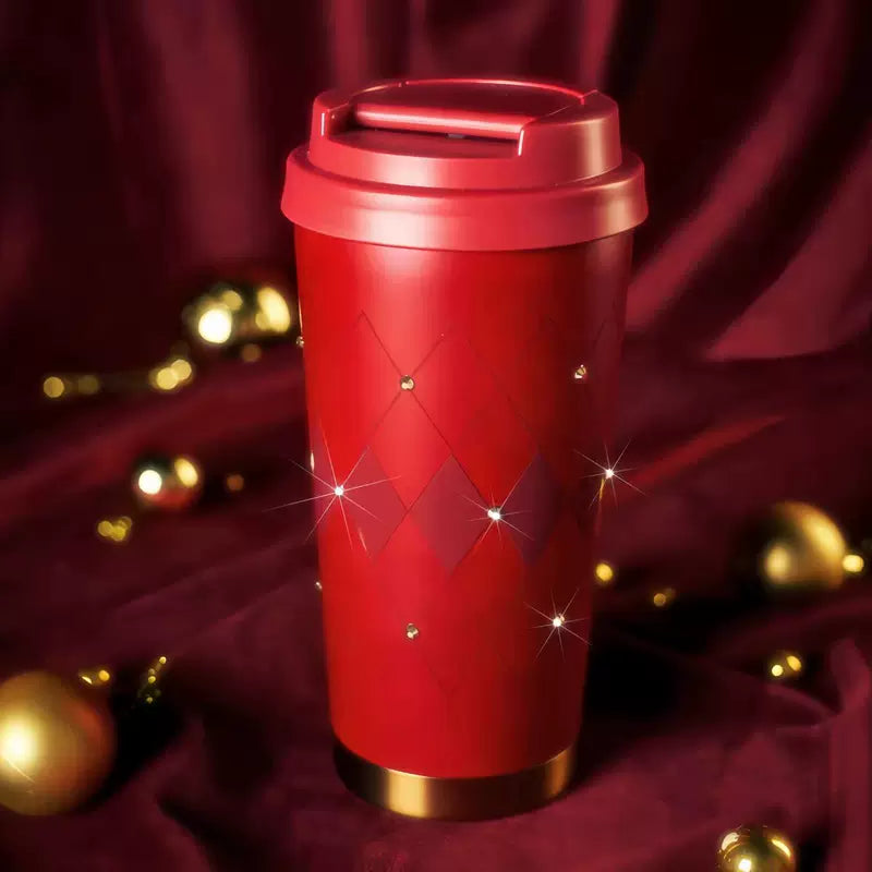 Starbucks China 2025 Christmas Warmth Series Stainless Steel Drill Surface Tumbler 500ml