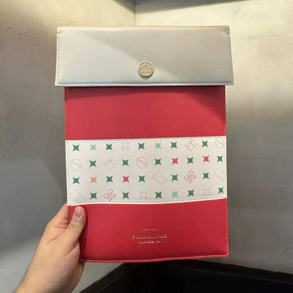 Starbucks China 2025 Christmas market series folding stand computer bag red cup style
