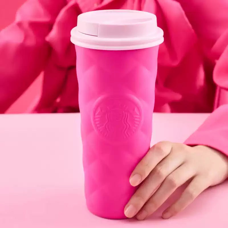 Starbucks China 2025 Colorful summer Series Pink Stainless Steel Tabletop Cup 525ml 18.48oz