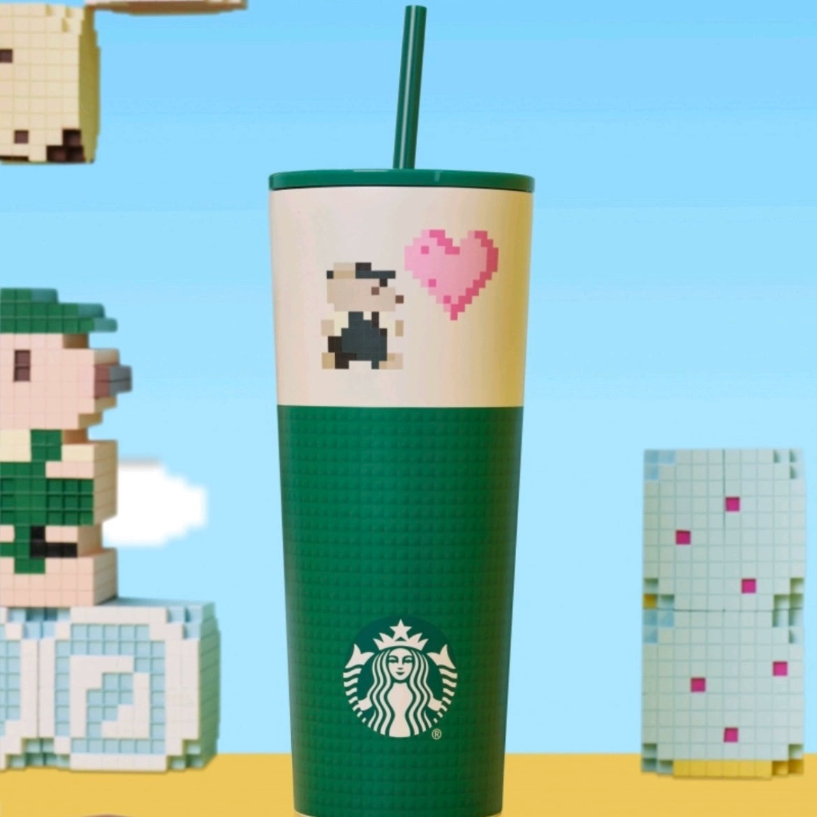 Starbucks China 2025 Game Adventure series Game Adventure Stainless Steel Straw Cup with Cup Set 820ml 28.86oz