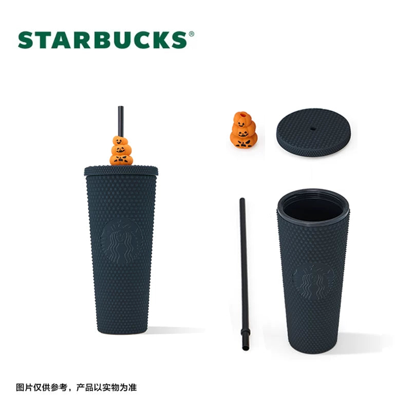 Starbucks China 2025 Halloween Dark Night Series Collection Plastic Straw Cup with Decoration 765ml 26.92oz